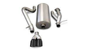 Hummer H2 Performance Exhaust - Single Rear Exit - CORSA Performance - Cat-Back Sport with Twin 4in Tips - Black - `03-`06